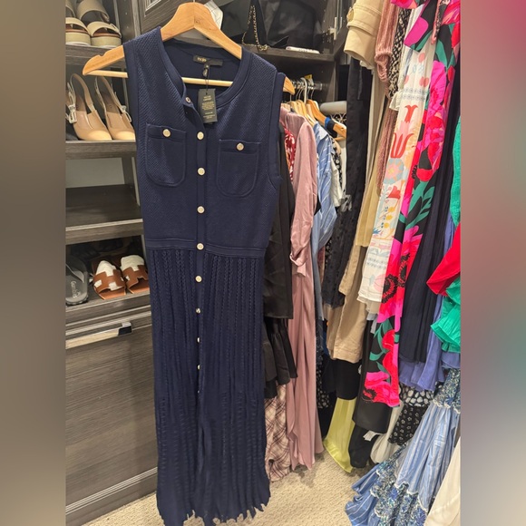 Maje Pleated knit maxi dress/EU 36 - Picture 9 of 12